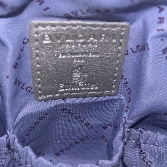 BVLGARI travel cosmetic bag silver NWOT designer case small size - Picture 6 of 11